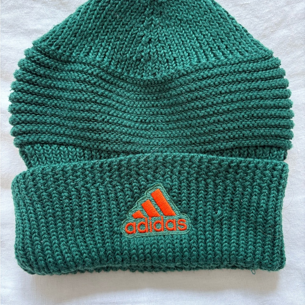 Adidas university of miami  Knit Beanie with Orange Logo